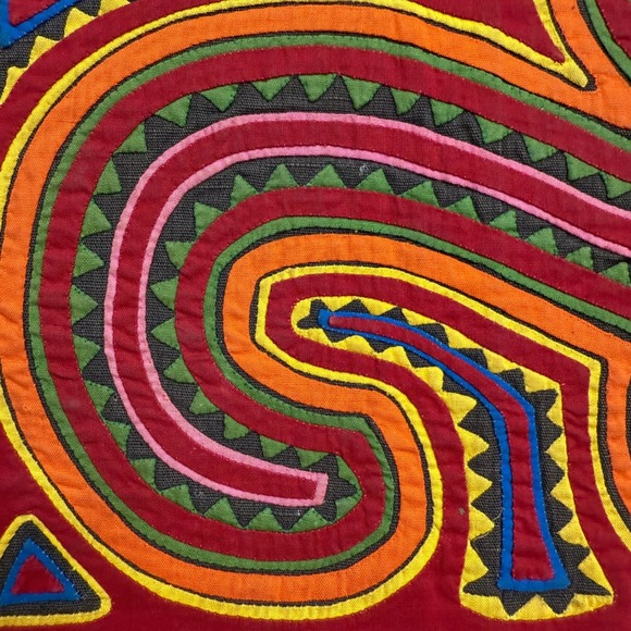 Mola Art Kuna Panama Hand Stitched Applique Folk Art Expert Boho READ 13 x 16 - Picture 2 of 11